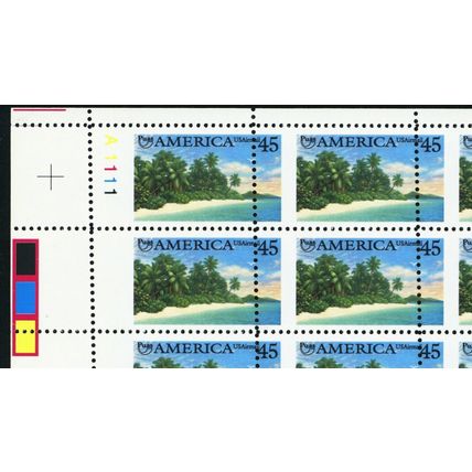 C127, MNH 45¢ Diagonal Misperf Shift Sheet of 50 Shows Gutter - Stuart Katz