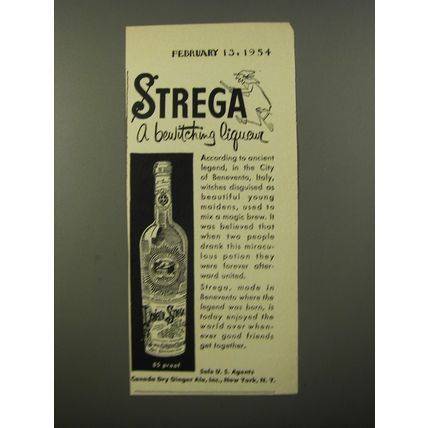 1954 Strega Liqueur Ad - Strega a bewitching liqueur