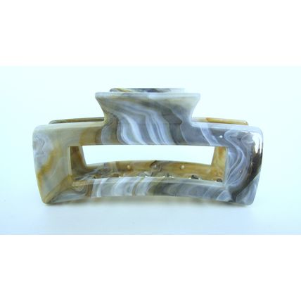 Large rectangle colorful marbled color splatter paint hair claw clip