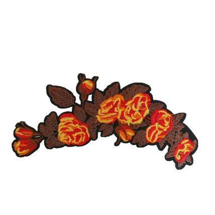 Flower Sew On Patch Flower Badge Decoration Motif Badges 25 x 12.5cm Plant P495