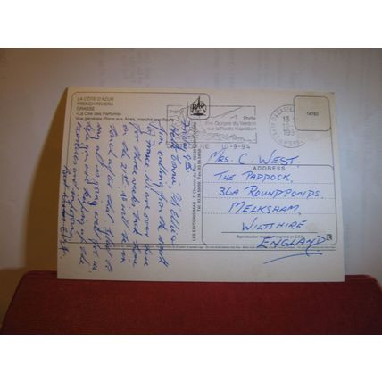 GRASSE, FRENCH RIVIERA, LA COTE D.AZUR, FRANCE used postcard 1994 pm =