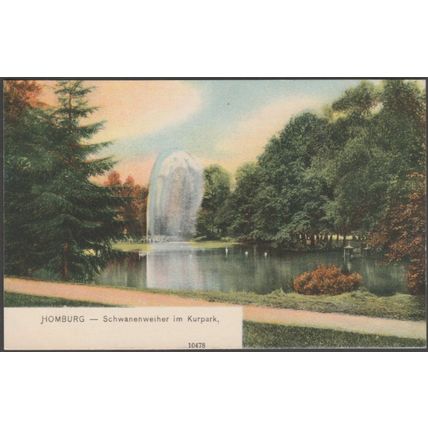 Schwanenweiher im Kurpark, Homburg, 1904 - Reinicke & Rubin AK