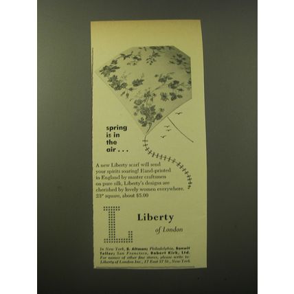1960 Liberty of London Scarf Ad - Spring is in the air