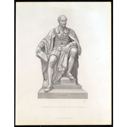 ALBERT 1896 William Callio Roffe - John Henry Foley STIPPLE ENGRAVING
