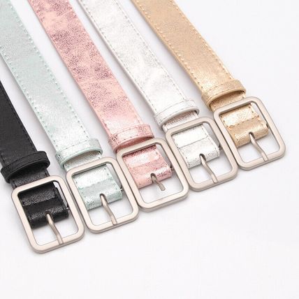 Stylish women's with belt shiny PU alloy buckle ideal for jeans students