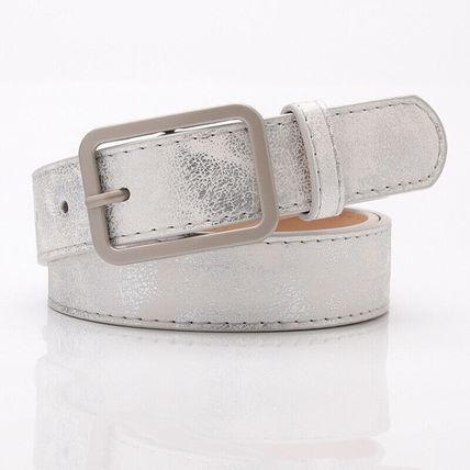 Stylish women's with belt shiny PU alloy buckle ideal for jeans students