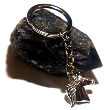 STUNNING SILVER METAL KEY RING WITH KEY CHAIN & VELVET GIFT BAG