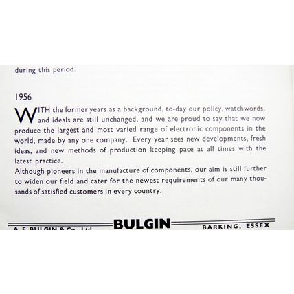 Bulgin Catalogue 1956 to 1957 See What Your Vintage Valve Hi-Fi is Made From