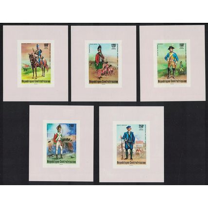Central African Rep. American Revolution Military Uniforms 5v DL 1976 MNH