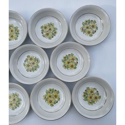 VTG MCM- 11 Fruit/Dessert Sauce Bowls Staffordshire England 5” Summertime Yellow