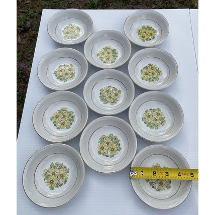 VTG MCM- 11 Fruit/Dessert Sauce Bowls Staffordshire England 5” Summertime Yellow