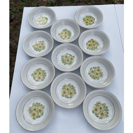VTG MCM- 11 Fruit/Dessert Sauce Bowls Staffordshire England 5” Summertime Yellow
