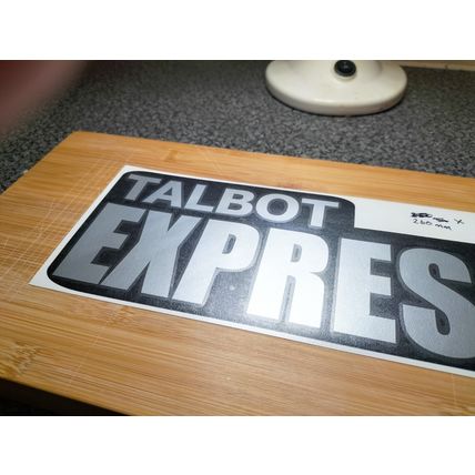Talbot Express Motorhome Campervan Bonnet Vinyl Decal Sticker Silver/Black