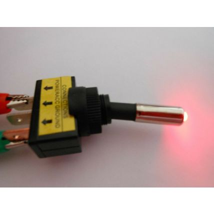 ON/OFF LED Flick Toggle Switch 12V 20A 3 Pin Rectangular Red or Blue