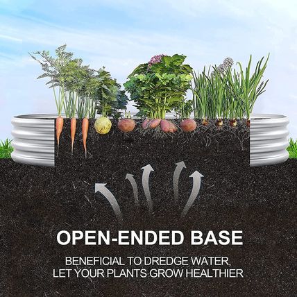 Land Guard Galvanized Raised Garden Bed Kit, Galvanized Planter Garden Boxes Out