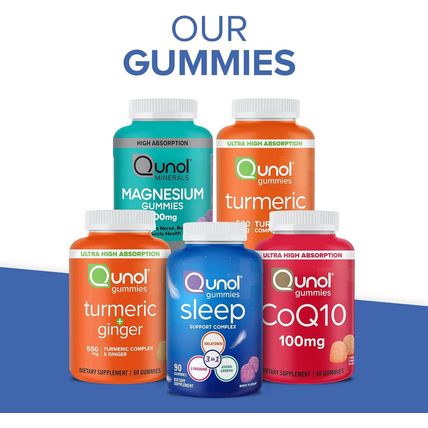 Qunol Turmeric and Ginger Gummies - Joint Support Supplement with Ultra High Abs