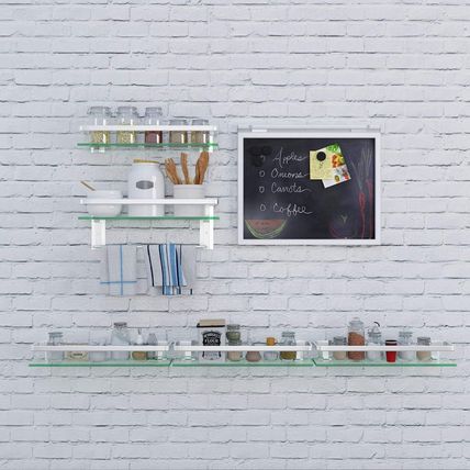 VOLPONE Bathroom Wall Shelf 15.7In Bathroom Glass Shelves Wall Mount Glass Shelf