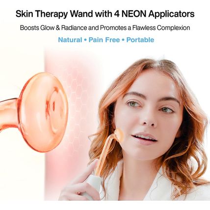 Nuderma Handheld Skin Therapy Wand Machine W/Neon – Anti-Aging - Skin Tightening