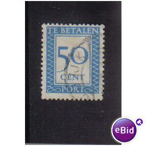 NETHERLANDS 1947 OFFICIAL 50C BLUE F/U SGD676