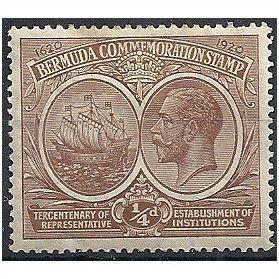 Bermuda 1920 SG59 1/4d Brown Mounted Mint .. .