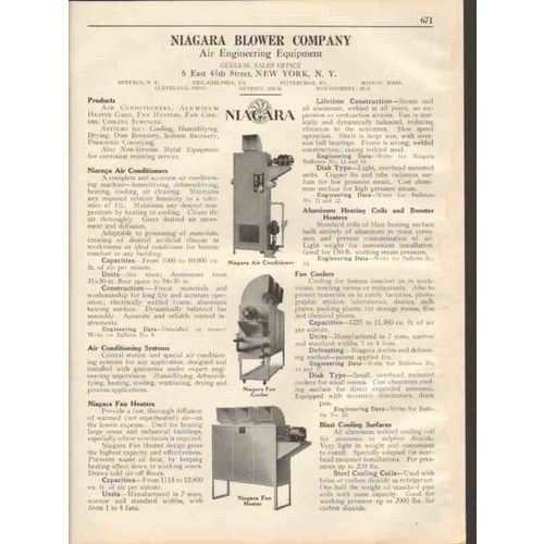 niagara blower company 1931 air conditioners heaters vintage catalog