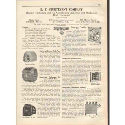 b f sturtevant company 1931 forced induced draft fans vintage catalog