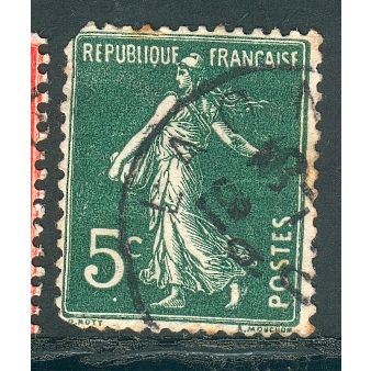 France 1906 - SG331 - 5c green "Sower" - no ground - used 2