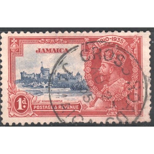 Jamaica 1935 - SG114 - 1d blue & red - KGV Windsor Castle - Silver Jubilee used