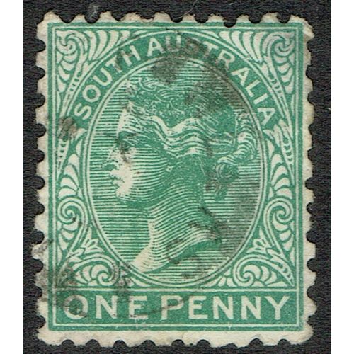 South Australia 1876 1d Yellowish Green Perf 10 SG167a FU
