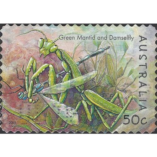 AUSTRALIA, INSECT, Green Mantid, green 2003, 50c, #4