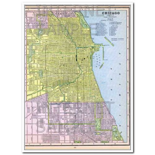 CHICAGO and ST. LOUIS 1886 city IL MO antique vintage map