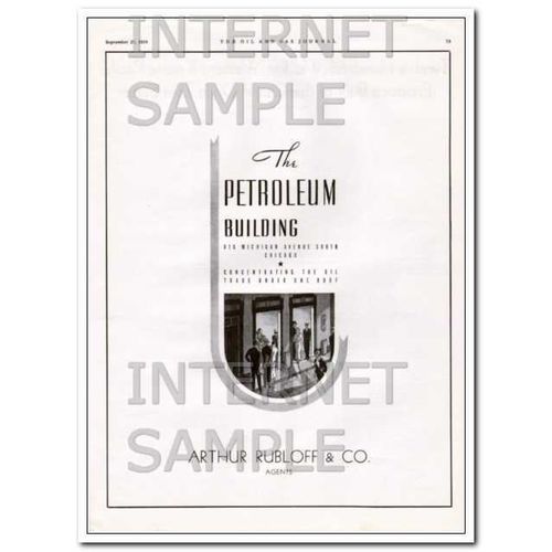 ARTHUR RUBLOFF COMPANY 1934 Chicago The Petroleum Building vintage ad
