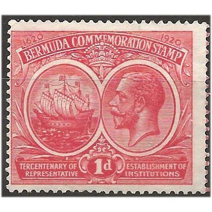 Bermuda 1920 SG65 1d Carmine Mint No Gum . .. .