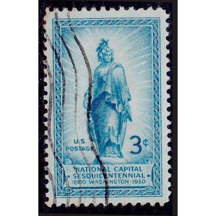USA 1950 National Capitol Washington DC 3c Used Stamp #1