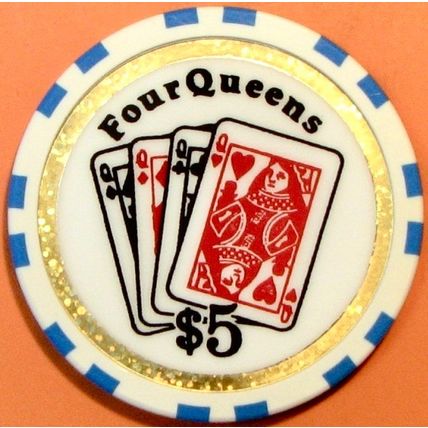 Four Queens. $5 Casino Chip. Las Vegas, NV. Poker Classic 1995. X71.