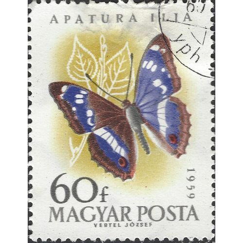 HUNGARY, BUTTERFLY, Apatura ilia, yellow 1959, 60f