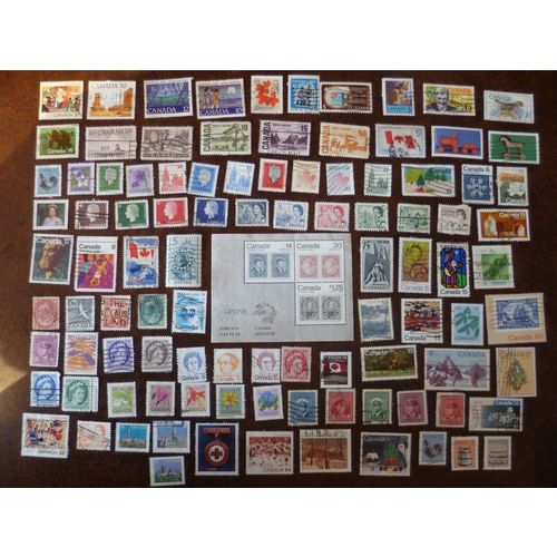 Canada 100 Different Used Postage Stamps (16) Mixture Collection Assortment