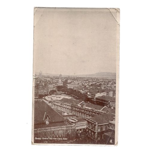 GENERAL VIEW BOMBAY, INDIA. .used postcard 1920 Raphael Tuck & sons SEPIA =