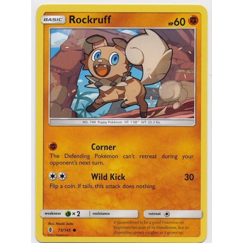 Pokemon Sun & Moon Guardians Rising 73/145 Rockruff