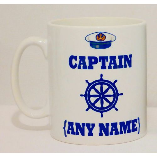 Ceramic Captain Mug PERSONALISED Any Name Canal Boat Narrowboat Great Gift
