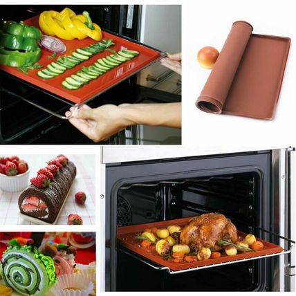 Swiss DIY Roll Pad Non-stick Silicone Oven Mat Safety Baking Trays Cake Tool UK