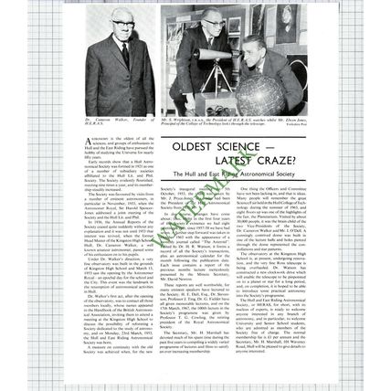 8771) Hull & East Riding Astronomical Society Dr Cameron Walker - 1967 Cutting