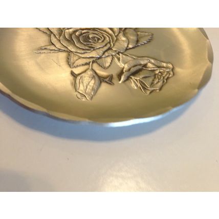 Handmade Wendell August Forge Hammered Art Iron Decorative Plate Roses GroveCity