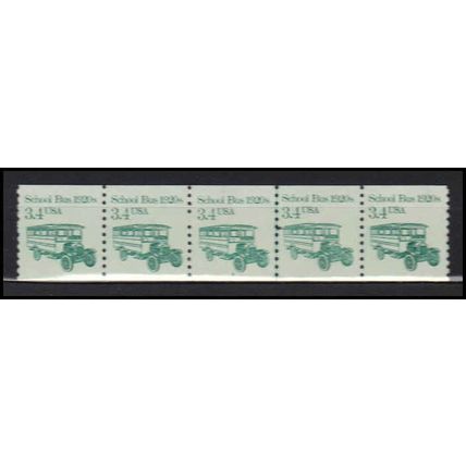 2123 3.4c School Bus Very Fine MNH Dry Gum PNC 2/5 X0073