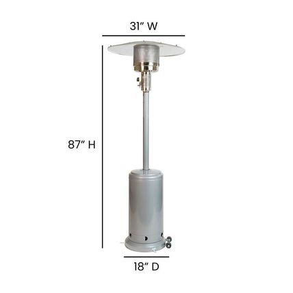 Patio Porch Deck Propane Heater Bronze Stainless w/Wheels Commercial Residential