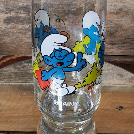 Brainy Smurf - 1982 Hardees Collectible Smurf Tumbler Water Glass