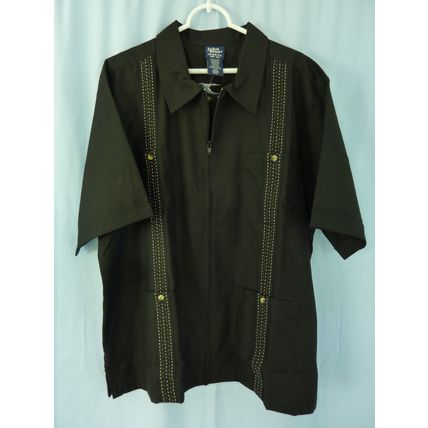 John Blair XLG Men's Shirt 4 pocket Full Zipper Front NWOT Black