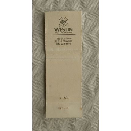 Matchbook cover Westin Hotels & Resorts, U.S. and Canada