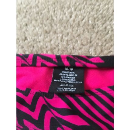 1 Pc George Women's Pink Black Print Swim Bikini Bottom Size XL