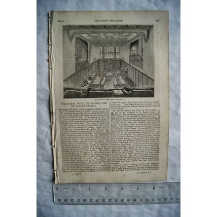 1844 The Penny Magazine No. 795 St. James's Palace, Russia, locomotion, Tangier